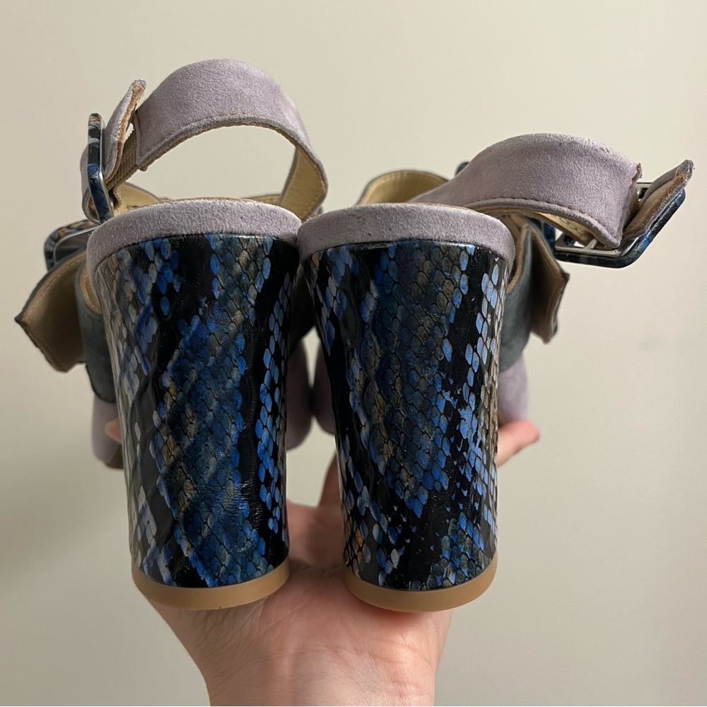 Girotti Block Heel Shoes Snake Suede - Picture 13 of 16